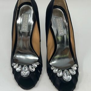 Badgley Mischka Black Embellished Heels